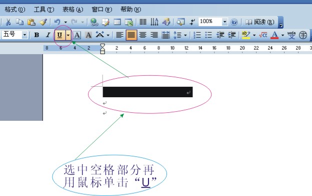 word的下划线在空白处怎么打出来_空白处下划线打不出来_word2007空白下划线